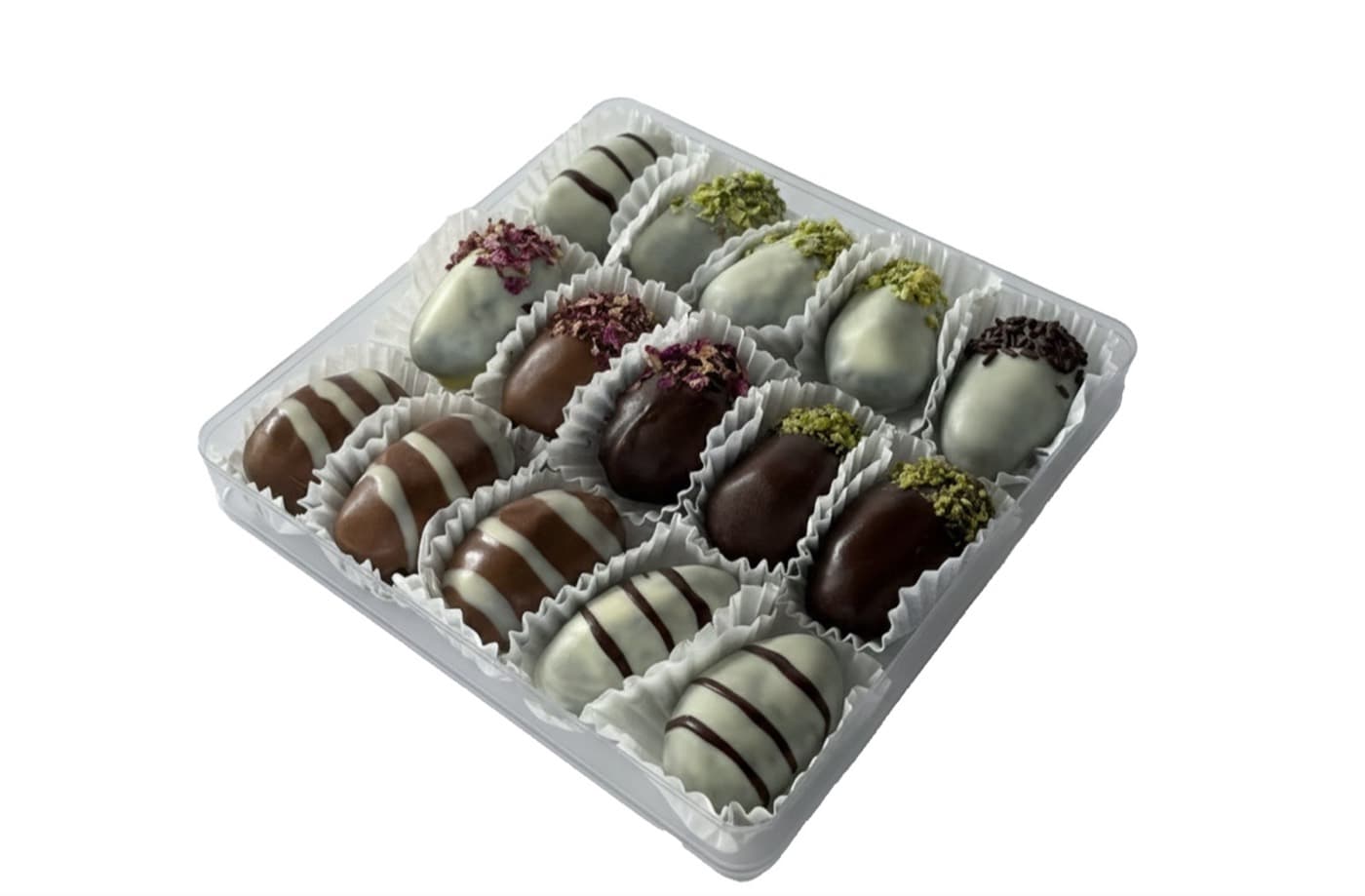 Dates with Almonds coated in Chocolate