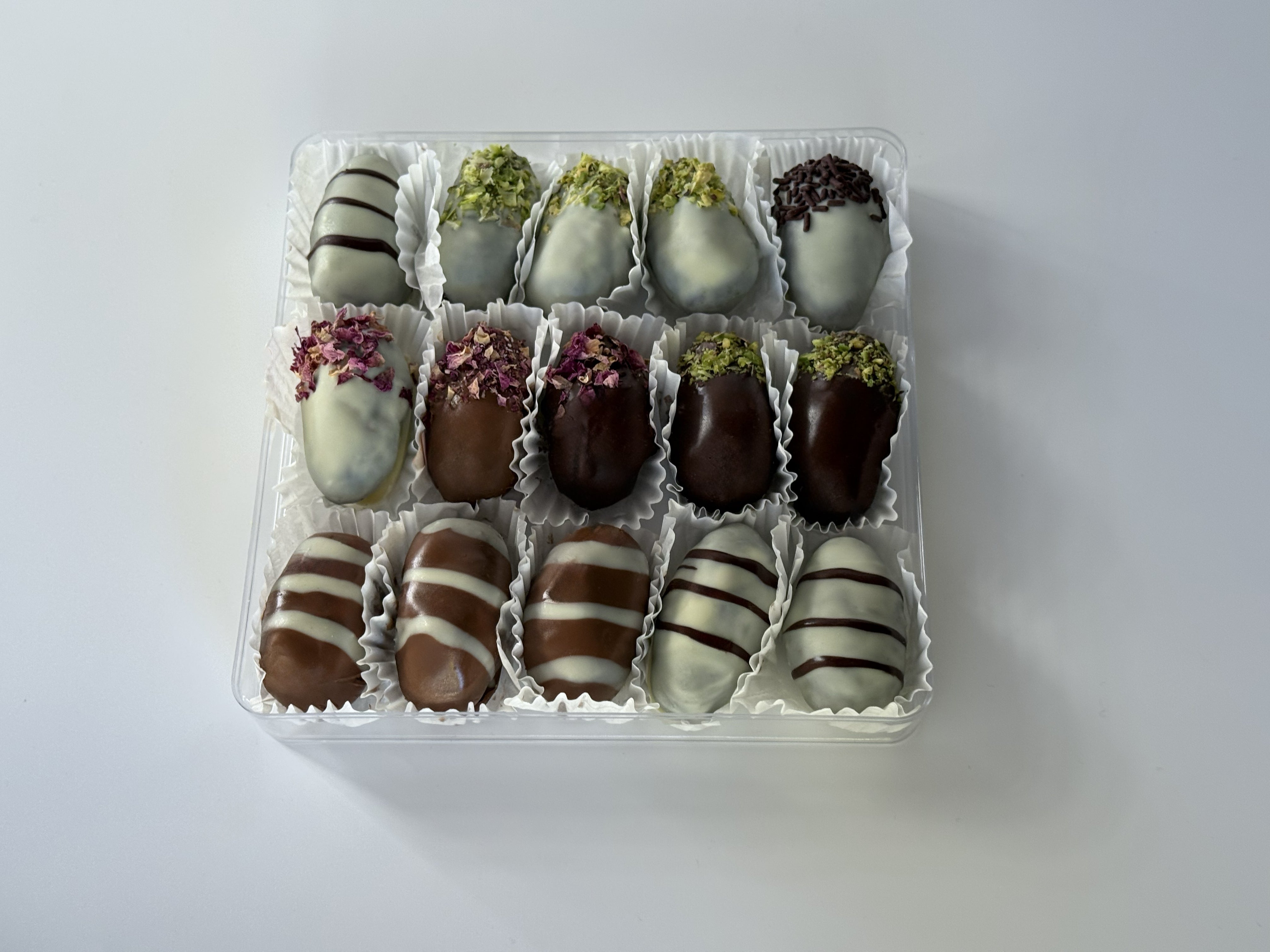 Dates with Almonds coated in Chocolate