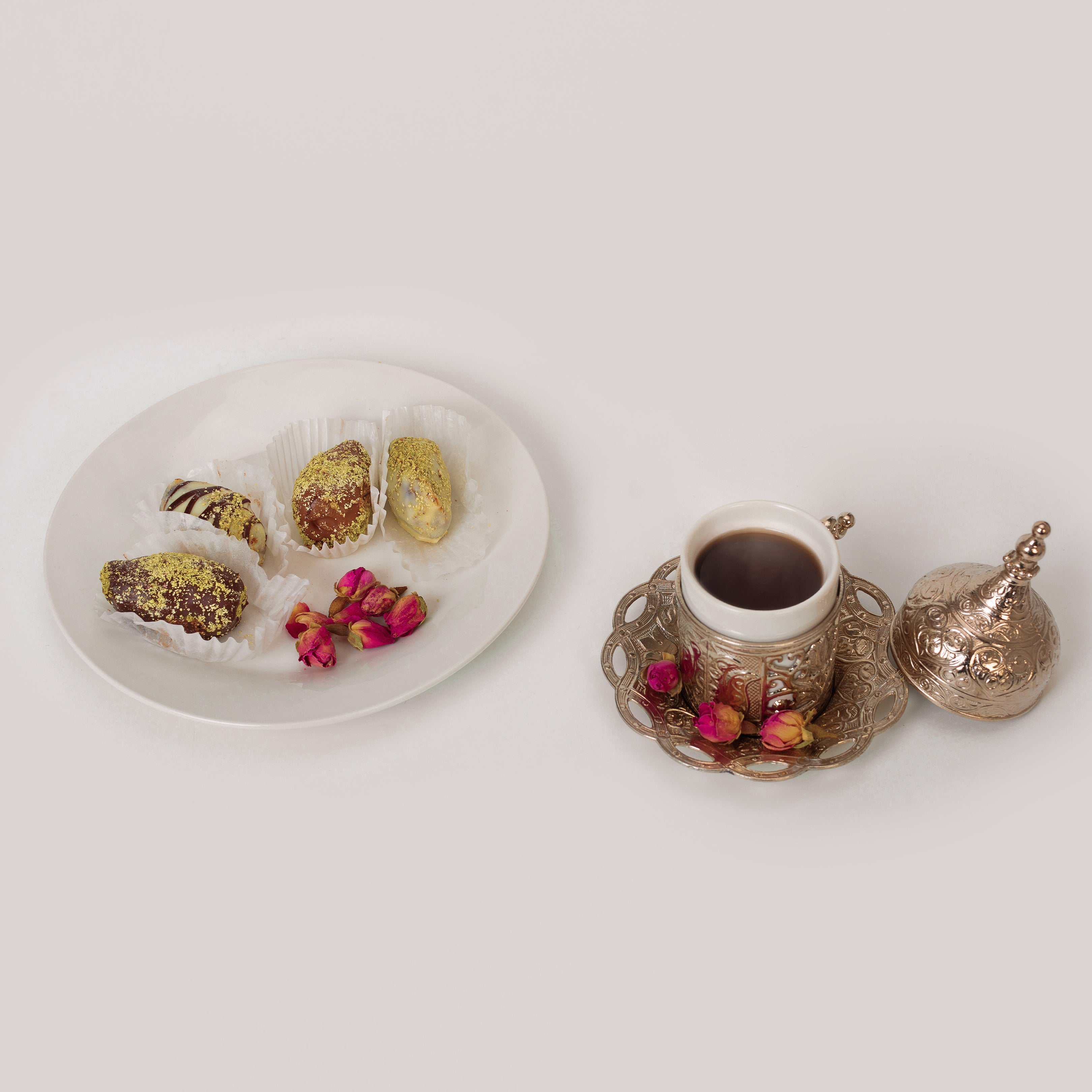 Dates with Almonds coated in Chocolate