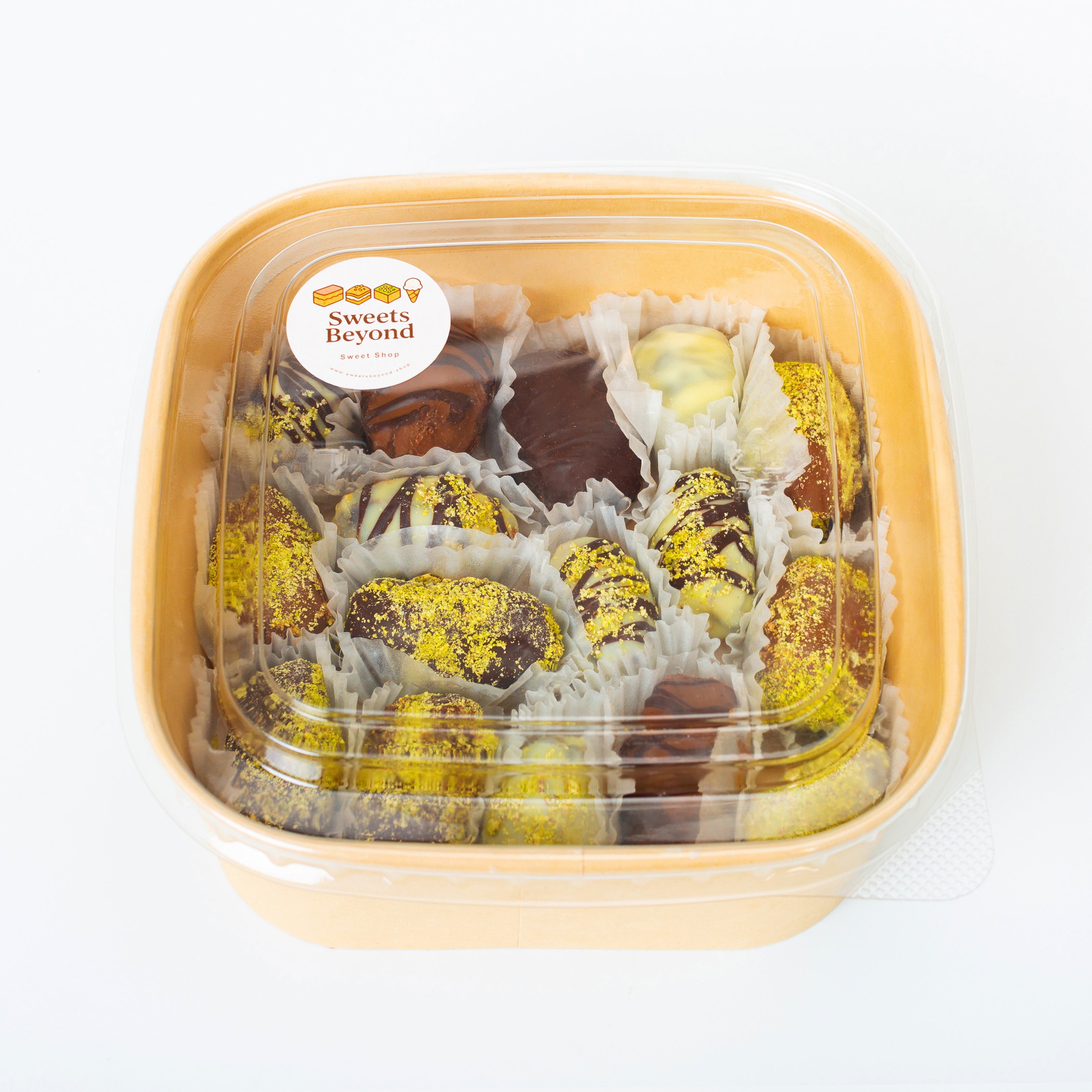 Dates with Almonds coated in Chocolate